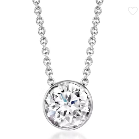 Ross-Simons Jewelry - 1.00 Carat Bezel-Set Lab-Grown Diamond Necklace in 14kt White Gold. 16" BNIB